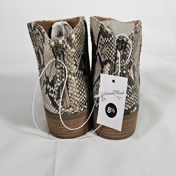 Universal Thread Gray/Emma Snakeskin Print Booties Women's Size 8.5 - Picture 2 of 9